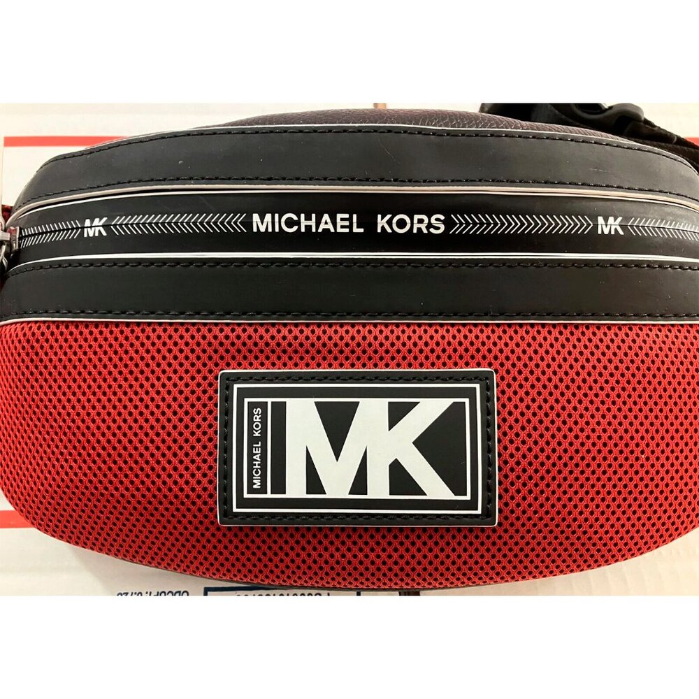 S Michael Kors Cooper Belt Bag Racing Red / Black 37U0LCOY0L NWT $278 Retail - Picture 2 of 6